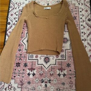 American Eagle Outfitters Tan Long Sleeve Top